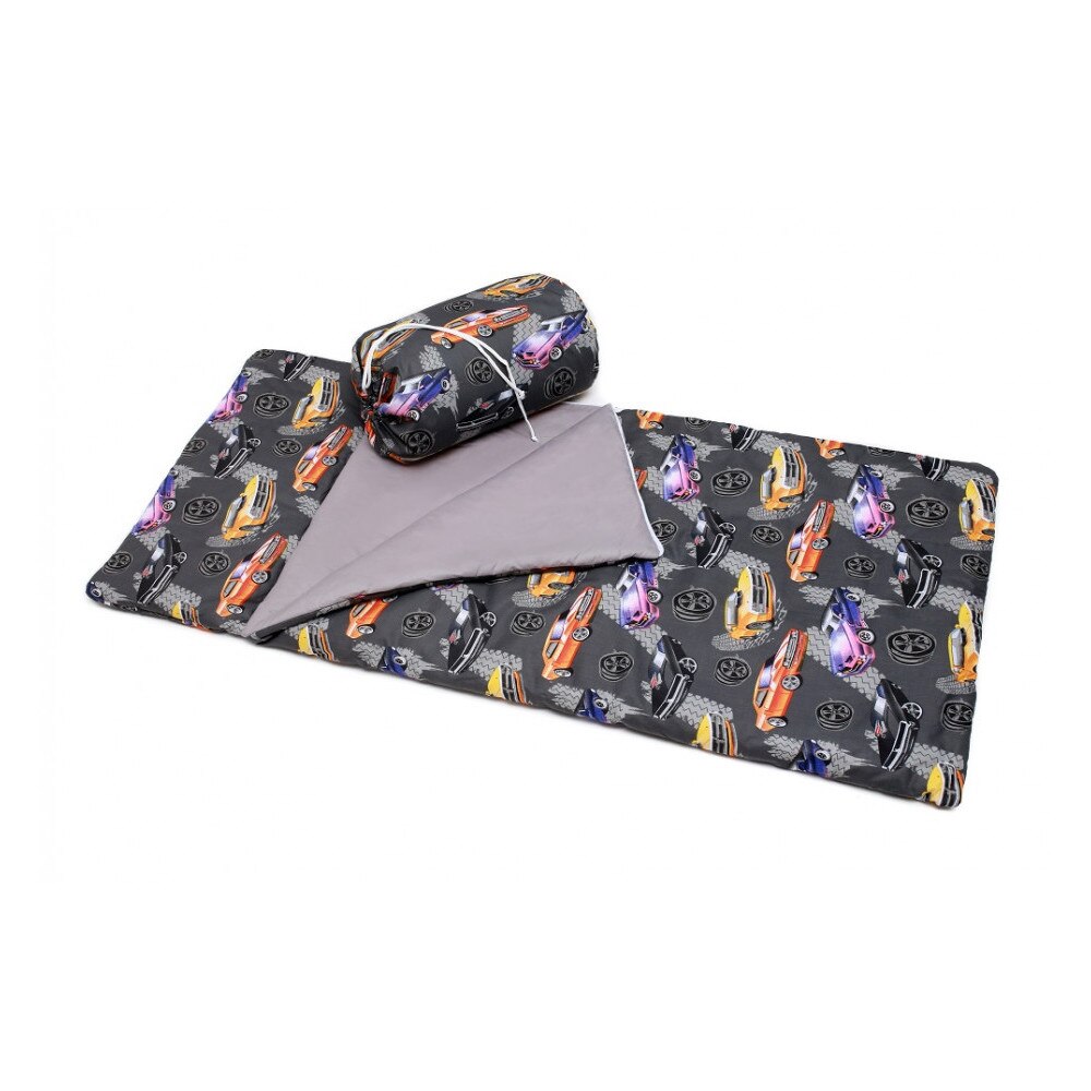 Sac de dormit Masini, Pulp, Bumbac, 70x140 cm, Negru