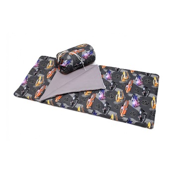 Sac de dormit Masini, Pulp, Bumbac, 70x140 cm, Negru Sac de dormit Masini, Pulp, Bumbac, 70x140 cm, Negru