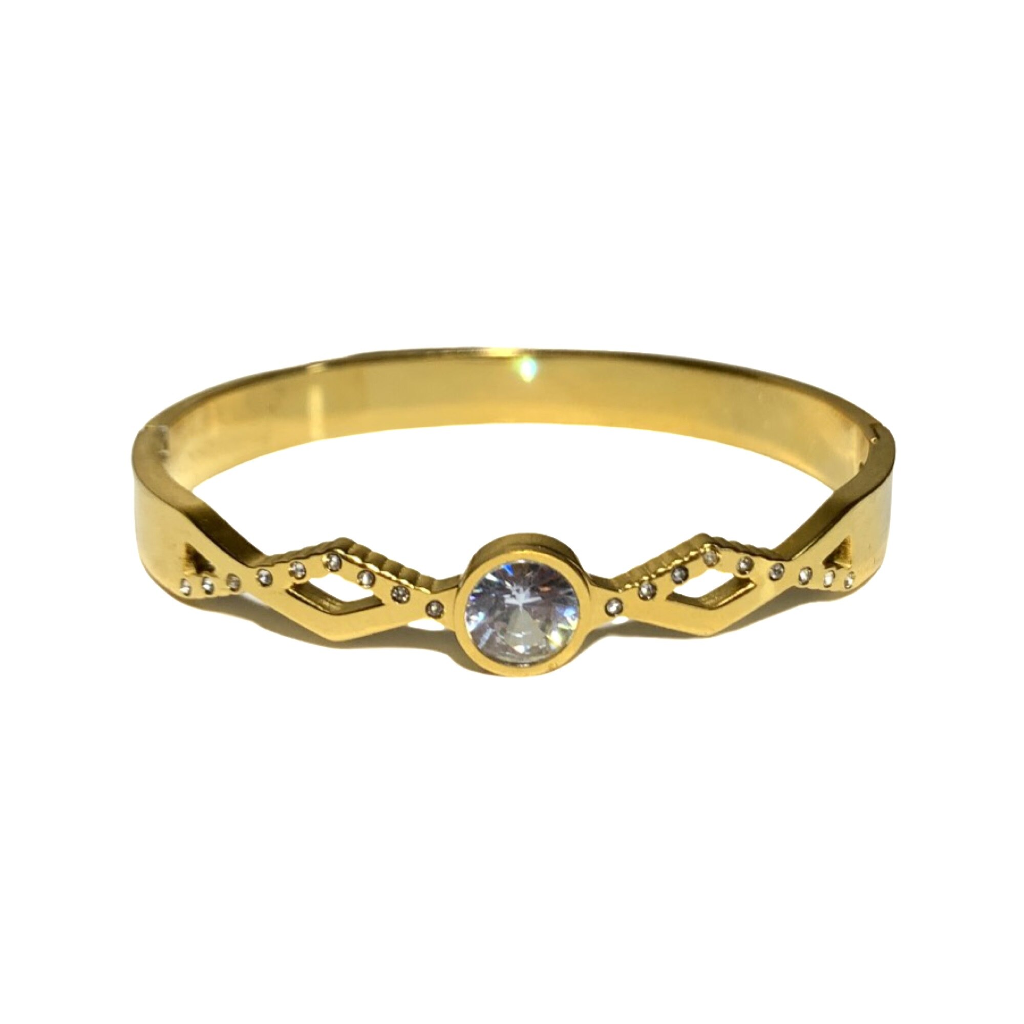 Bratara de Lux, Eleganta - Moon cu pietre semi-pretioase, aurie