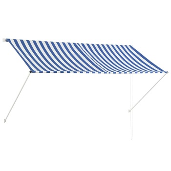 Copertina retractabila, albastru si alb, 250 x 150 cm 143748 Copertina retractabila, albastru si alb, 250 x 150 cm 143748