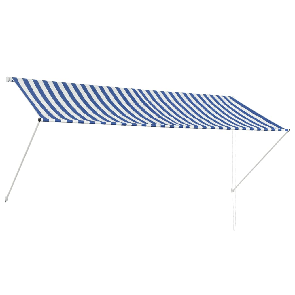 Copertina retractabila, albastru si alb, 300 x 150 cm 143749