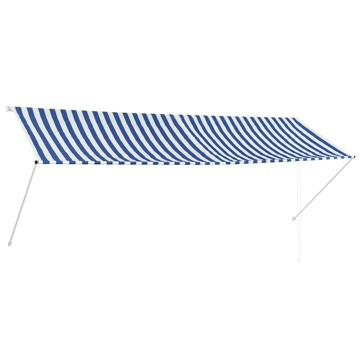 Copertina retractabila, albastru si alb, 350 x 150 cm 143750