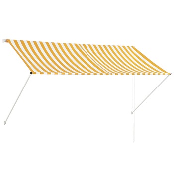Copertina retractabila, galben si alb, 250 x 150 cm 143754 Copertina retractabila, galben si alb, 250 x 150 cm 143754
