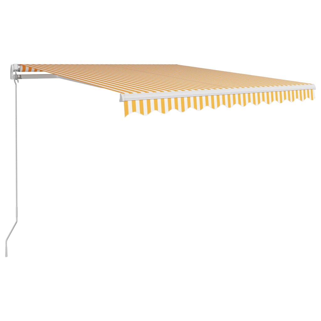 Copertina retractabila manual, galben si alb, 300 x 250 cm 3051196