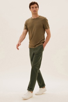 Marks & Spencer, Pantaloni chino regular fit, Verde inchis Marks & Spencer, Pantaloni chino regular fit, Verde inchis