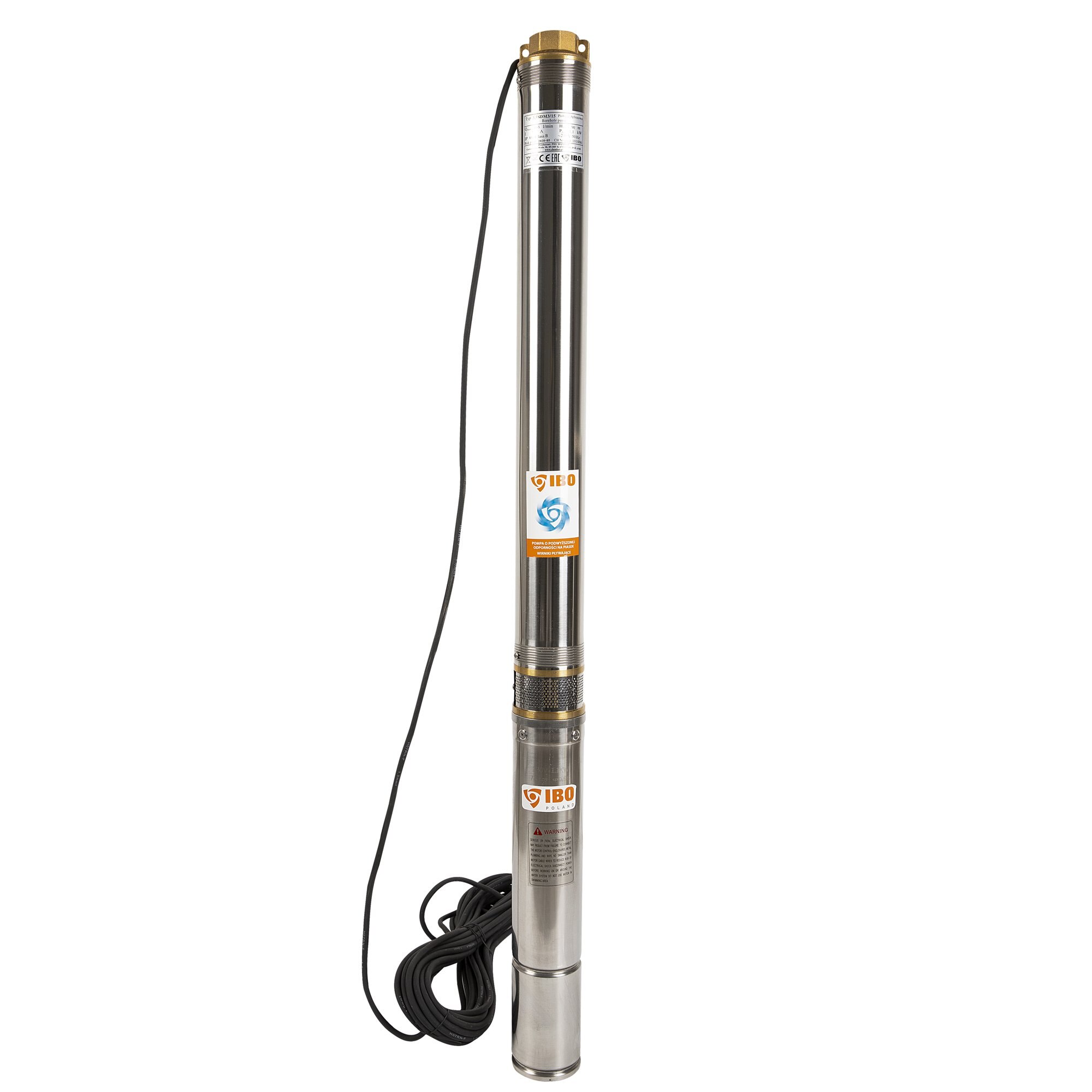 Pompa submersibila IBO Dambat 3.5SDM3/15, 1.1kW, debit maxim 105l/min, inaltime refulare 90m, diametru refulare 1.5 toli, rezistenta sporita la nisip