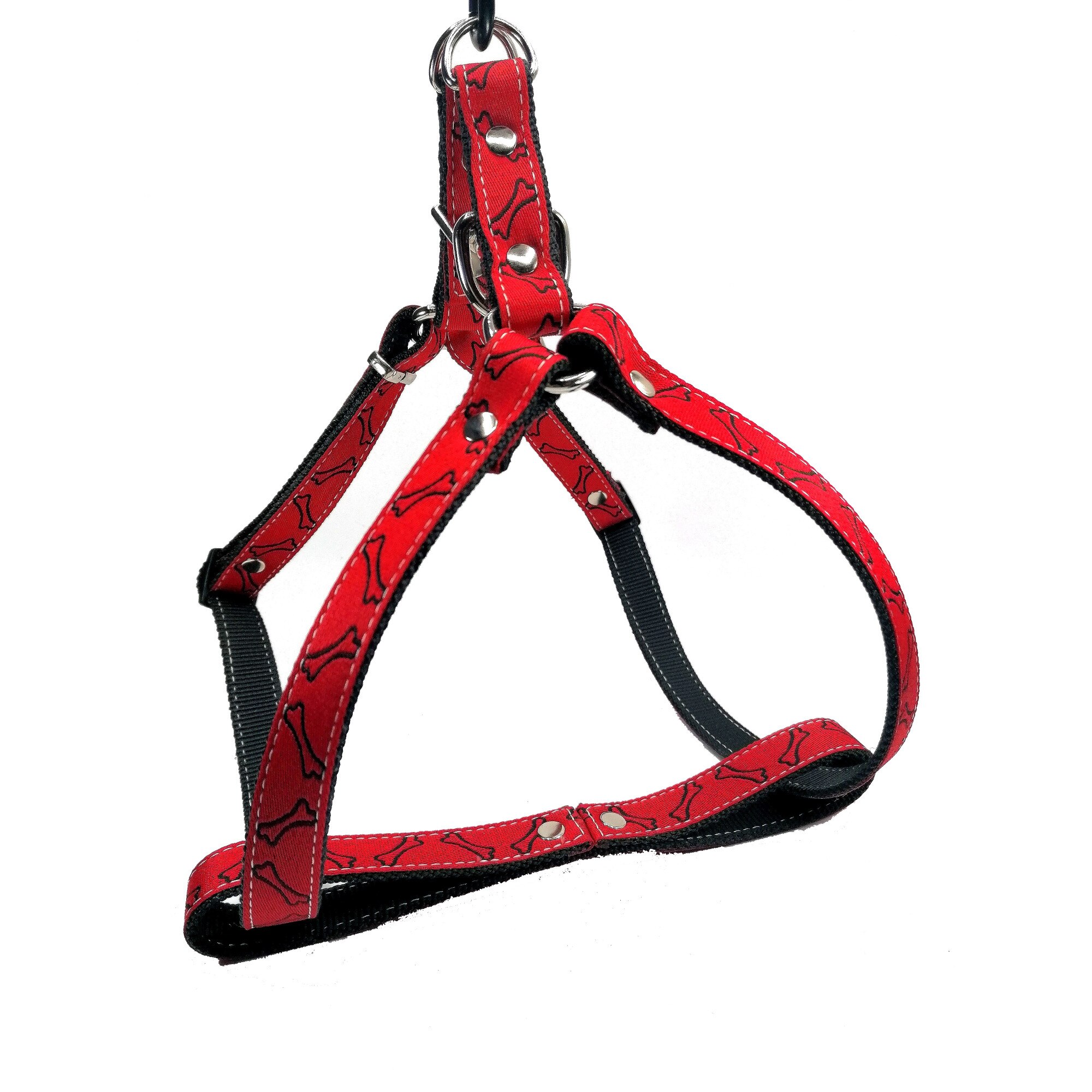 Ham din chinga model oase rosu 20 mm latime , reglabil intre 40 cm - 75 cm