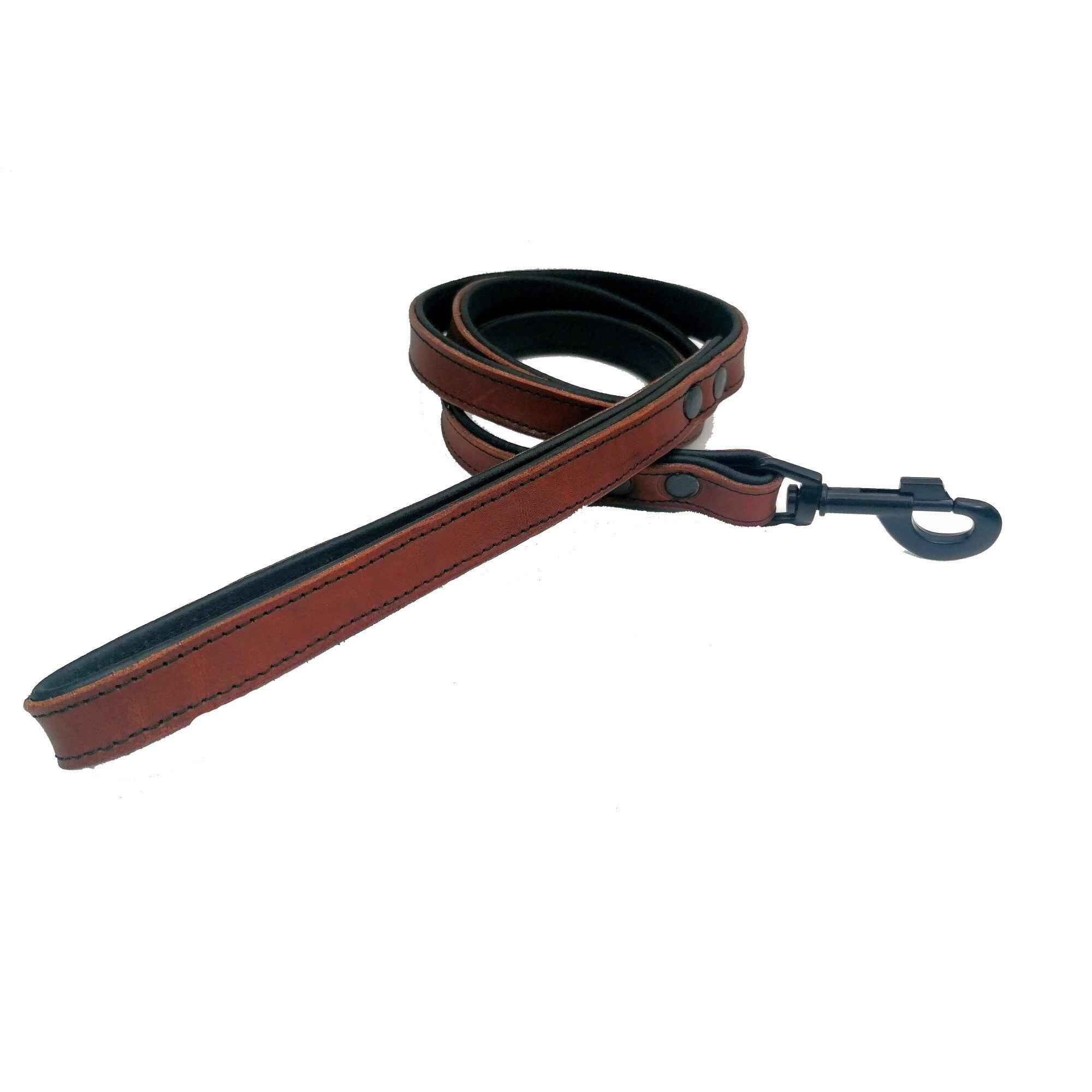 Lesa Monserra din piele naturala maro si neagra 20 mm x 1.40 m