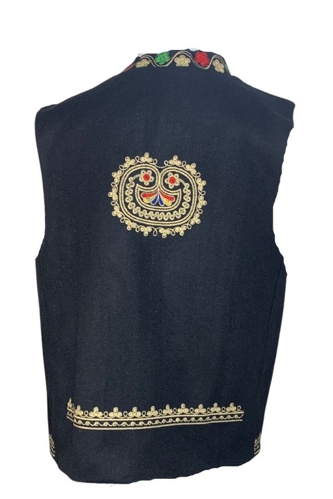 Елек с бродерия, Dacali, R2, традиционен, дамски, черен, размер М