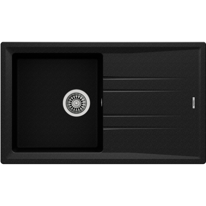 Кухненска мивка Teka STONE 50 B-TG, 860 x 510, Черен металик, Гранитна, За вграждане, Обръщаема, за шкаф 50 см