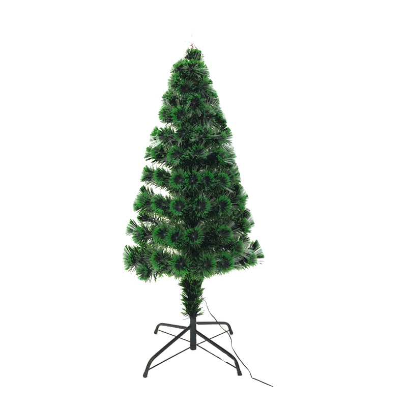 Brad artificial fibra optica de Craciun, Hoff, cu 225 Led-uri RGB, flash, 180 cm