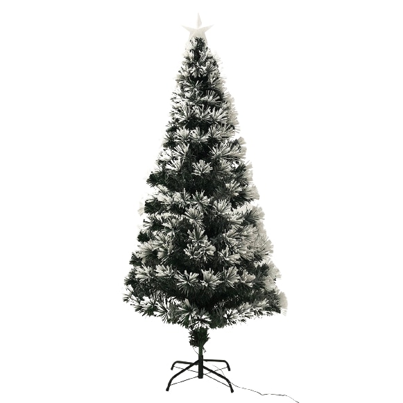 Brad artificial fibra optica de Craciun, Hoff, cu 225 LED-uri multicolore, flash, 180 cm - DEM1057660