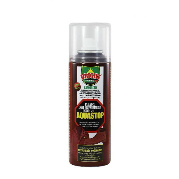 Spray impermeabilizant pentru incaltaminte si haine din piele Bright, maro, 200 ml