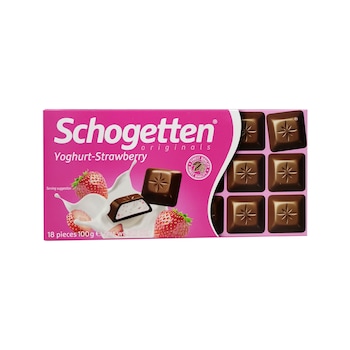Ciocolata Schogetten, Iaurt si capsuni, 100g Ciocolata Schogetten, Iaurt si capsuni, 100g
