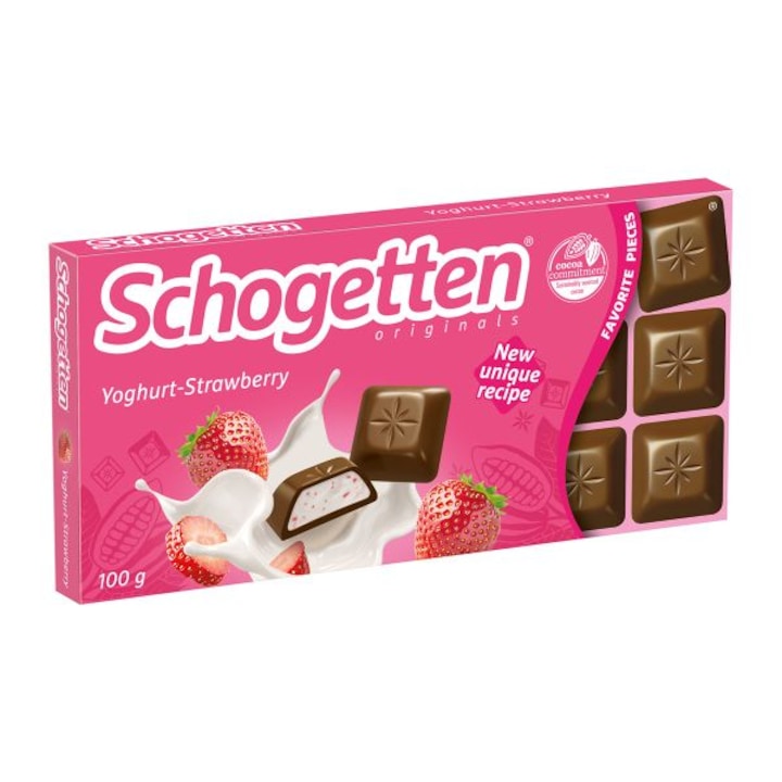 Ciocolata cu iaurt si capsuni, Schogetten,100 g