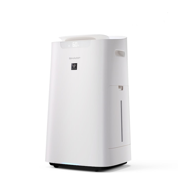Пречиствател за въздух и овлажнител Sharp UA-KIL80E-W, Plasmacluster Ion-Technology, 3 режима на филтрация, Индикатор за чистота на въздуха, Бял