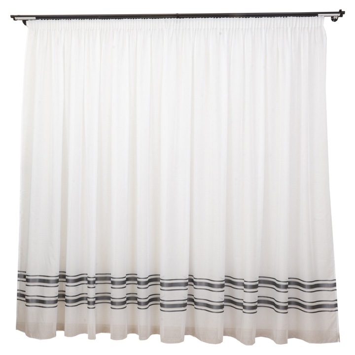 Перде Hiko Алина сиви райета 250х245см, с подплата