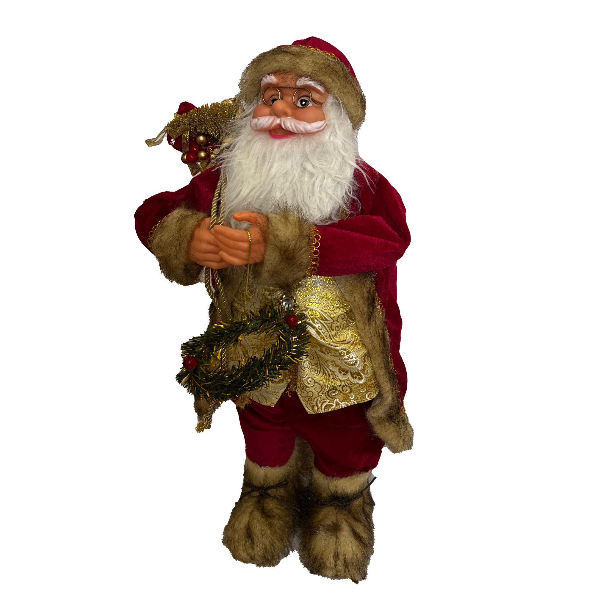 Mos Craciun decorativ Amis, Rosu, 60cm