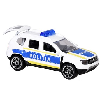 Masina de politie Majorette Dacia Duster, alb, 7.5 cm Masina de politie Majorette Dacia Duster, alb, 7.5 cm