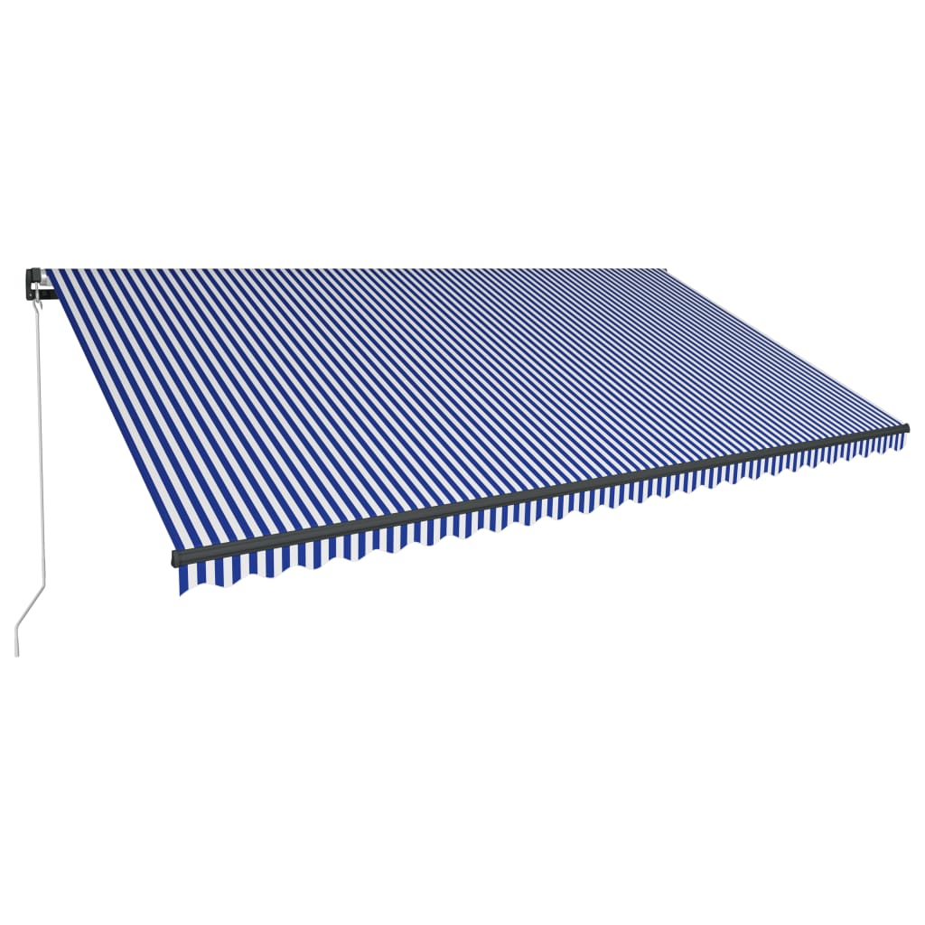 Copertina retractabila manual cu LED albastru & alb 600x300 cm 3051272