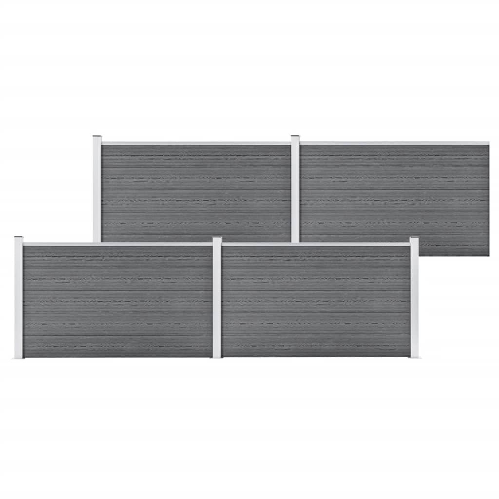 Gard de gradina, gri, 699 x 106 cm, WPC 3053249