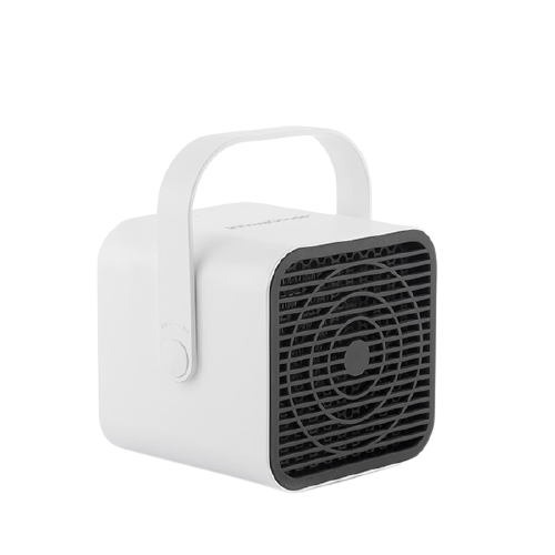 Mini aeroterma portabila electrica HeatCube InnovaGoods 500 W, pentru camera si birou, comutator tip maner, oprire automata, protectie incalzire, lungime cablu 100 cm
