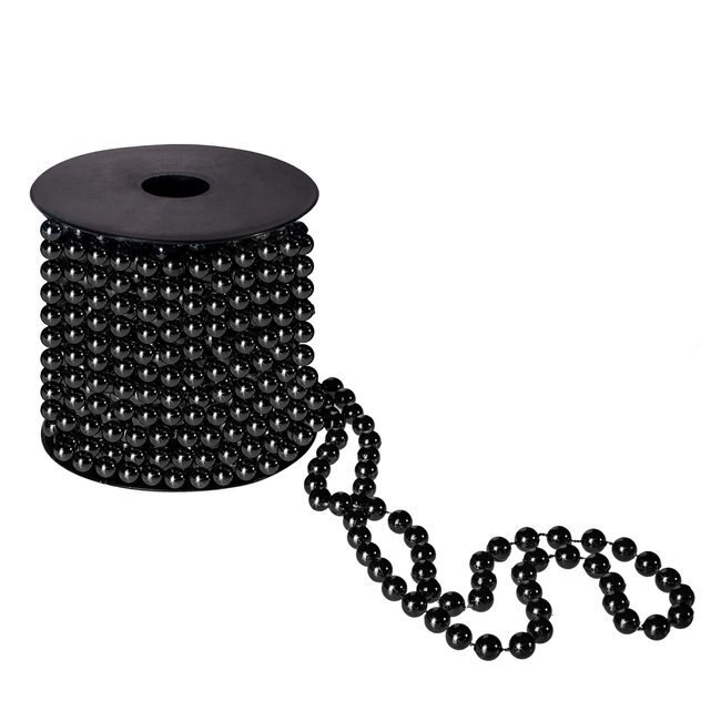 Sirag margele decorative pentru brad 10 m, culoare negru