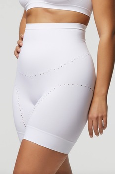 Chiloti modelatori tip pantalon scurt din microfibra, Comfort Size, Pompea, Alb Chiloti modelatori tip pantalon scurt din microfibra, Comfort Size, Pompea, Alb
