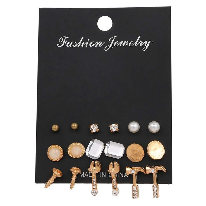 Set cercei YWD-FMM ms370-3, Otel inoxidabil, Auriu