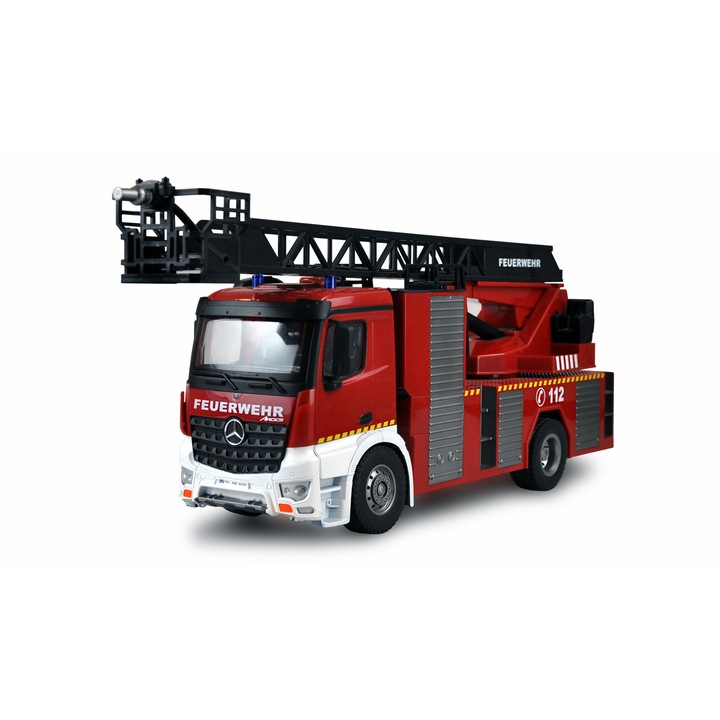 Távirányítós RC teherautó, Mercedes-Benz Arocs Firefighters létrával, 580mm, 1:18, 2 4GHz, RTR