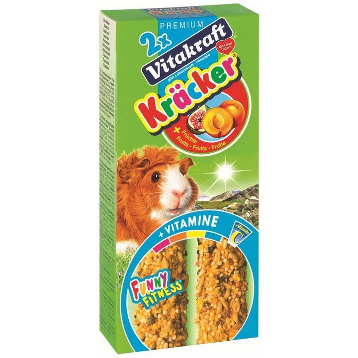 Baton pentru Porcusor de Guineea Vitakraft, Fructe/Cereale, 2 Buc
