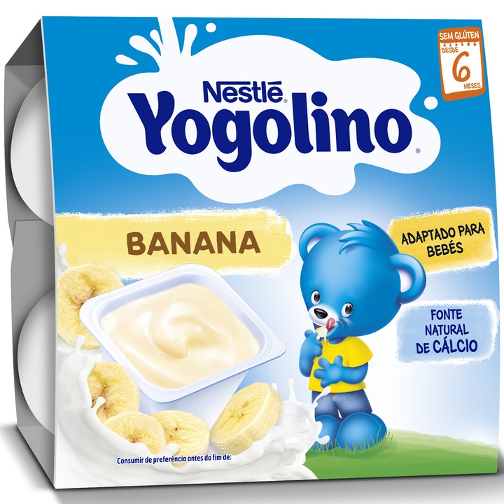 Йогурт Nestle Yogolino с банани, 4х100гр, от 6 месеца