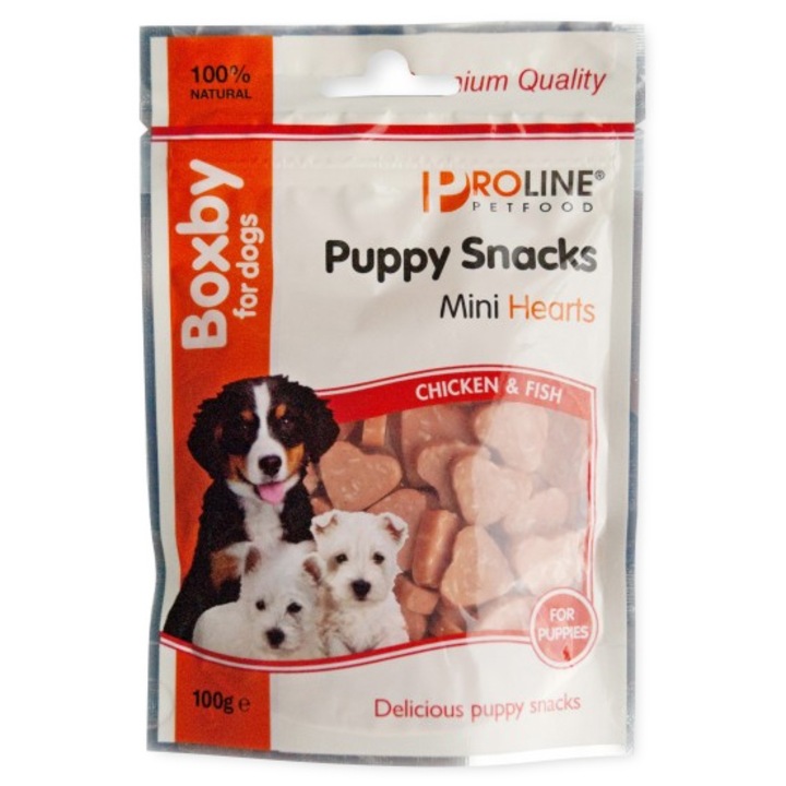 Proline Snacks Boxby Mini Hearts jutalomfalat kutyáknak, 100g