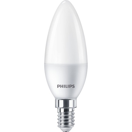 Pachet 6 becuri LED Philips B35, E14, 5W (40W), 470 lm, lumina alba calda (2700K), clasa energetica F