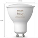 Philips Hue Smart RGB LED izzók, Bluetooth, Zigbee, GU10, 5W (35W), 350 lm, fehér és színes fény + Hue Bridge konzol + Kapcsoló