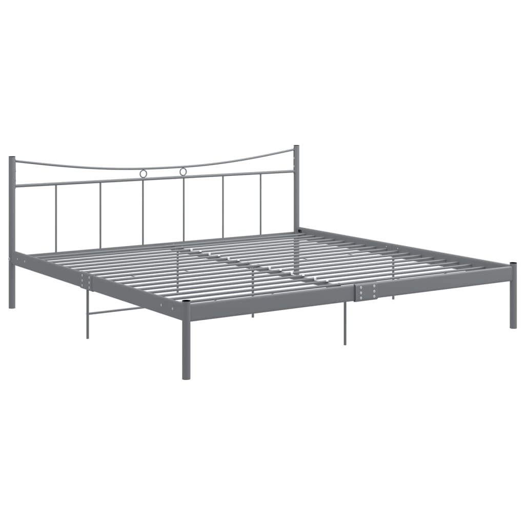 Cadru de pat, gri, 180x200 cm, metal si placaj 324809