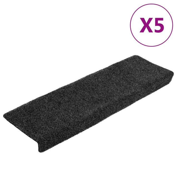 VidaXL 5 db szürke tűlyukasztott lépcsőszőnyeg 65x21x4 cm 1.5 kg 149724