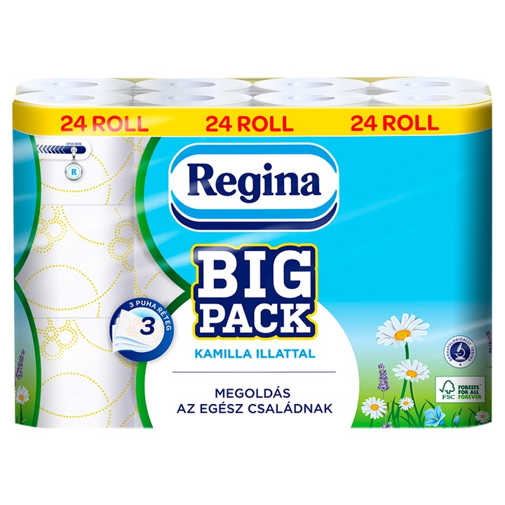 Regina Big Pack toalettpapír, 3 rétegű, 24 tekercses