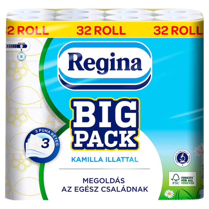Regina Big Pack toalettpapír, 3 rétegű, 32 tekercses