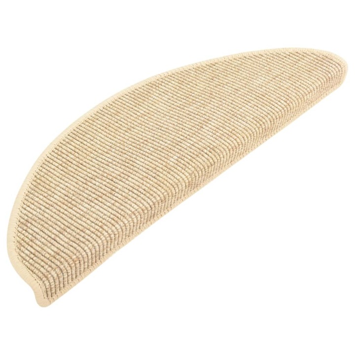 Öntapadó szőnyeg készlet lépcsőhöz, 15 db, bézs, 65 x 25 cm, szizál, 326903