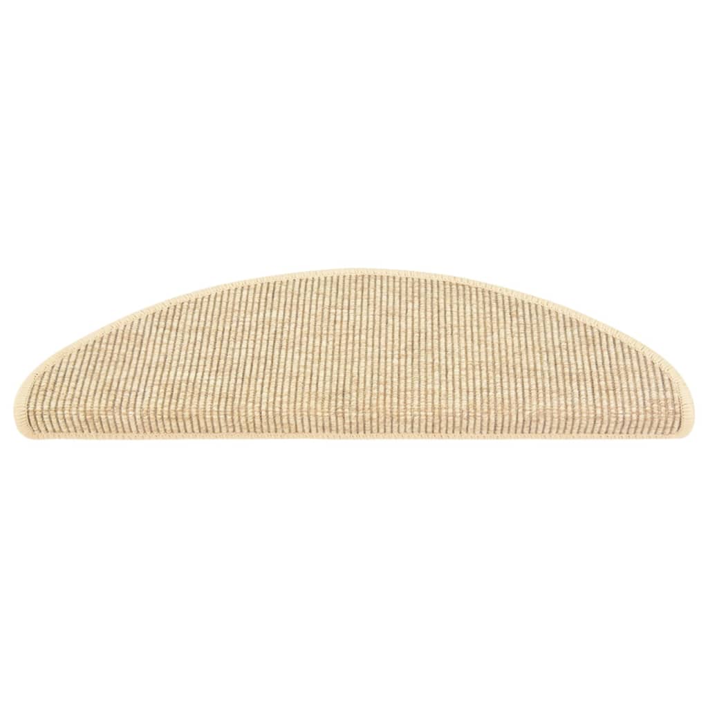 Set covorase autoadezive pentru scari, 15 buc, bej, 65x25 cm sisal 326903