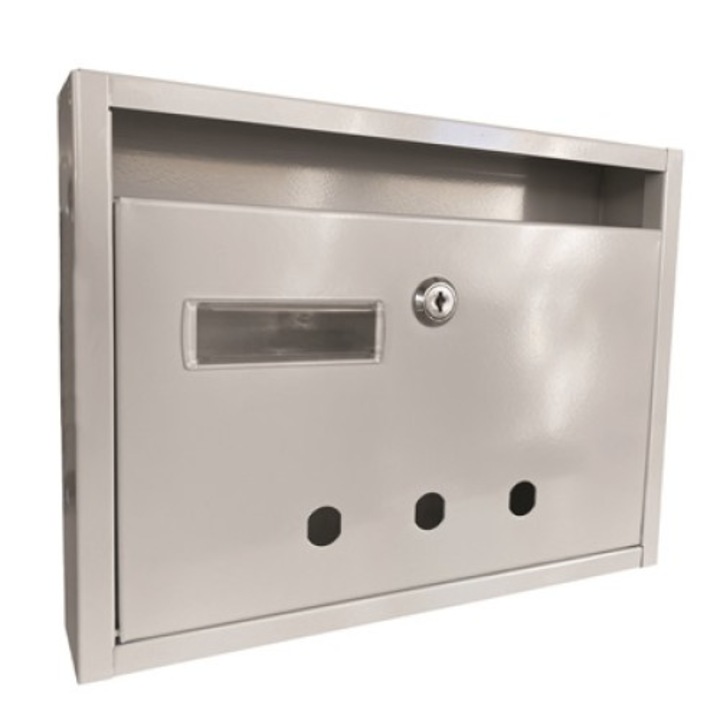 Postaláda fekvő LÉPCSŐHÁZI lenyíló (31x23cm) szürke, névtartóval