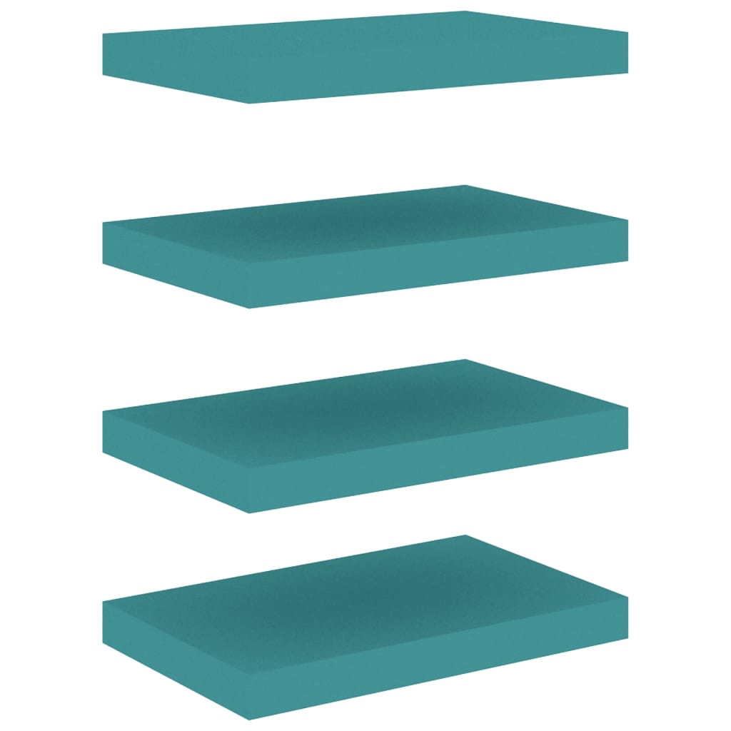 Set rafturi de perete suspendate 4 buc albastru 40x23x3,8 cm MDF 326614