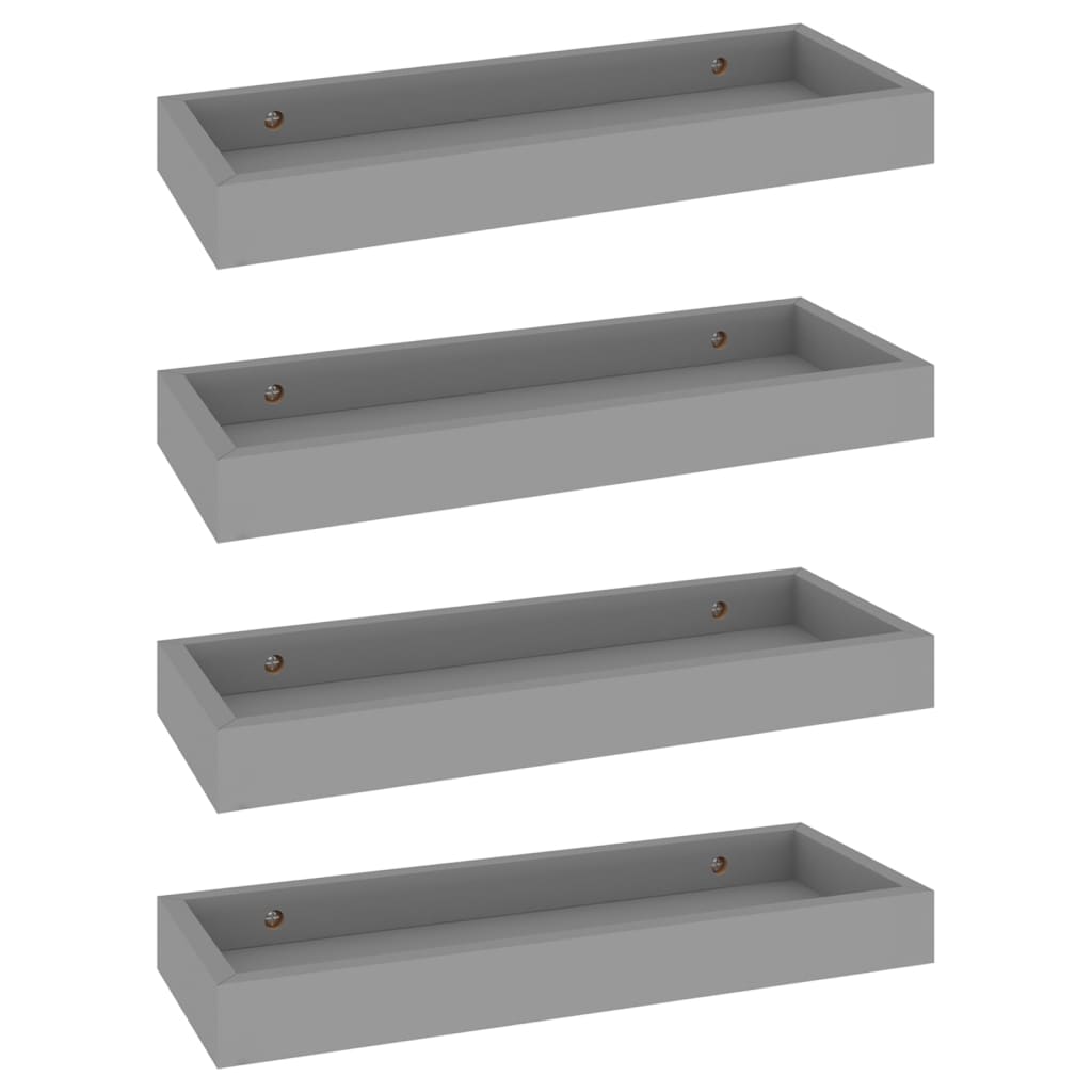 Set rafturi de perete Loggia, 4 buc, gri, 40x15x4 cm, MDF 330204