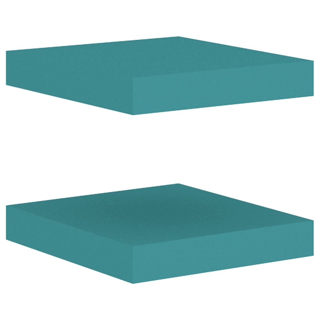 Set rafturi perete suspendate, 2 buc albastru, 23x23,5x3,8 cm MDF 326610