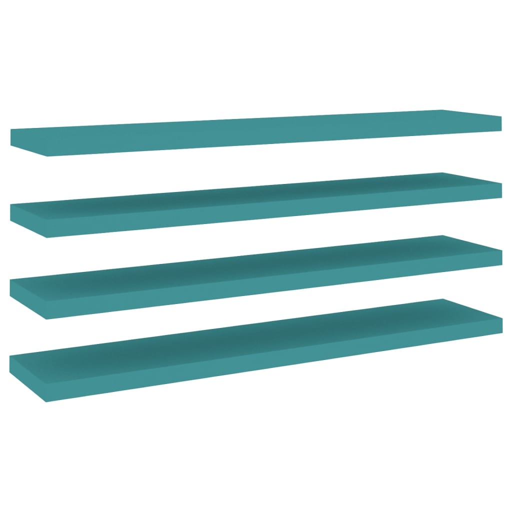 Set rafturi perete suspendate 4 buc albastru 120x23,5x3,8 cm MDF 326629