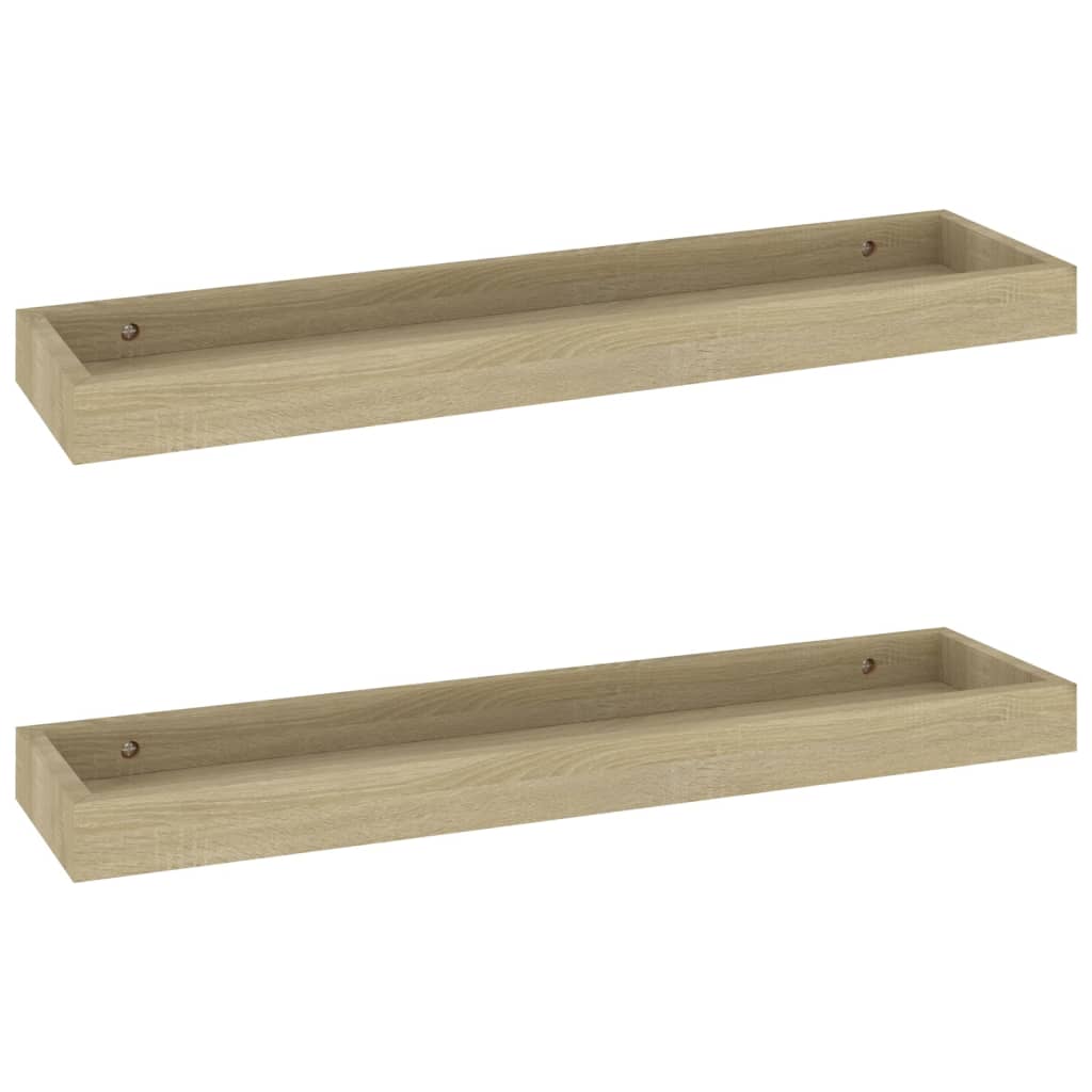 Set rafturi de perete Loggia, 2 buc, stejar, 60x15x4 cm, MDF 330219