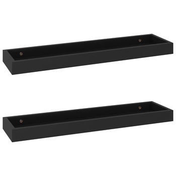 Set rafturi de perete Loggia, 2 buc, negru, 60x15x4 cm, MDF 330215 Set rafturi de perete Loggia, 2 buc, negru, 60x15x4 cm, MDF 330215