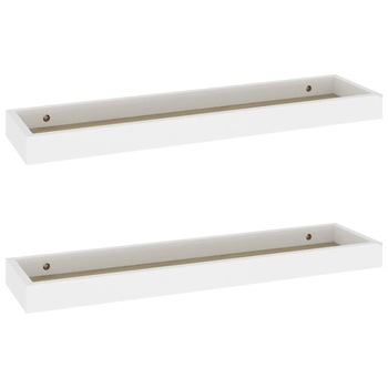 Set rafturi de perete Loggia, 2 buc, alb si stejar, 60x15x4 cm MDF 330221 Set rafturi de perete Loggia, 2 buc, alb si stejar, 60x15x4 cm MDF 330221