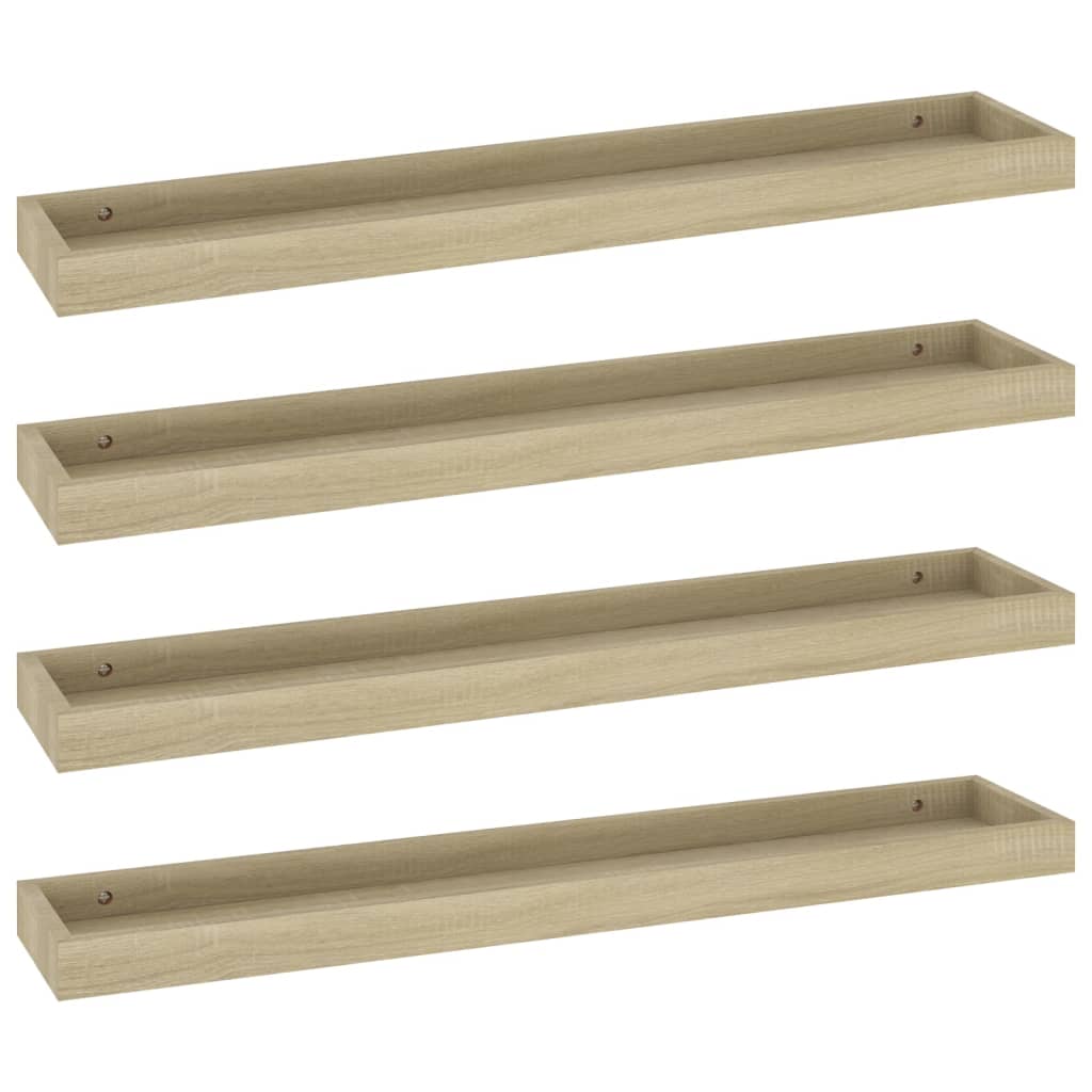 Set rafturi de perete Loggia, 4 buc, stejar, 80x15x4 cm, MDF 330234